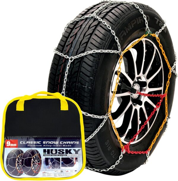 Sumex Classic Snow Chains Premium Alloy-Steel Made Husky HUSA100 Premium Winter Systems Classic 100; 9 mm