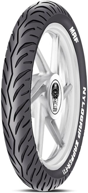 MRF Nylogrip Zapper-FX1 100/80 -17 52P Tubeless Bike Tyre, Front (MRF-22)