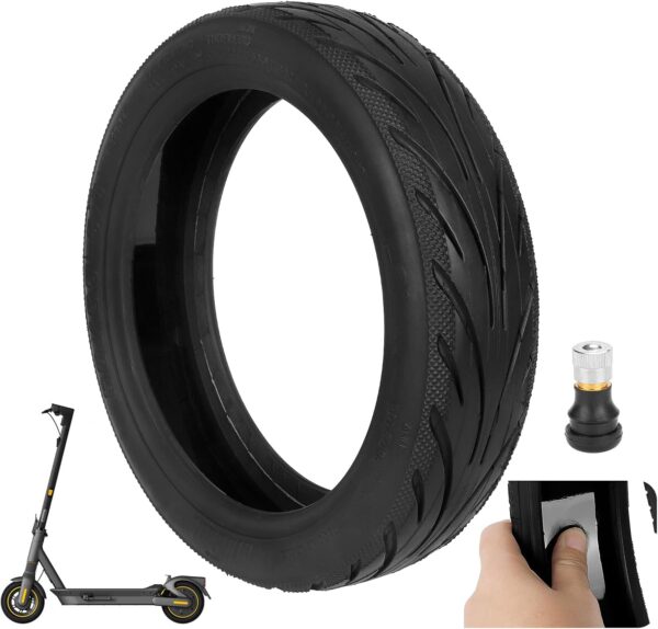 ulip 1 x Tubeless Tyre 60/65-6.9 with Valve with Built-in Live Adhesive Repairable for Segway Ninebot Max G2 10 Inch Scooter Non-Slip Self-Repair Tyre