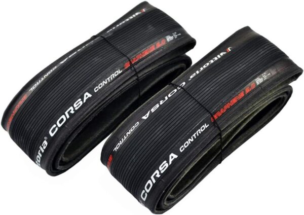 Vittoria Corsa Control G2.0 700x25C Clincher Bicycle Bike Tire 320TPI, Black, 2 Tire, VT2094