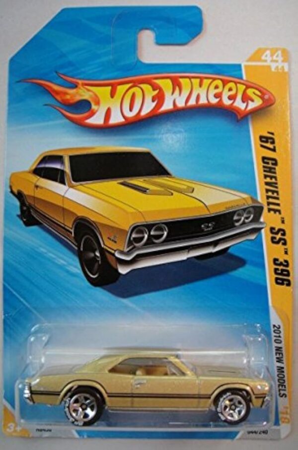 HOT WHEELS 2010 NEW MODELS GOLD '67 CHEVELLE SS 396 BF GOODRICH TIRES 5 SPOKE 44/44