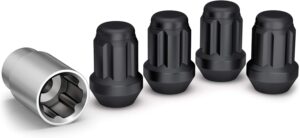 White Knight 40400SMBT Wheel Locks for Cars, 1/2"-20 Thread, Matte Black Wheel Lock Set (Pack of 4)