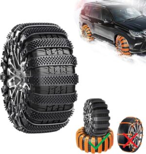 2024 Reusable Anti Snow Chains, Zip Tie Snow Chains for Car Tires, Portable Snow Tire Chains, Anti Skid Snow Chains Car Winter Tire Wheels Chain, Snow Chains for Car (B-8pcs)