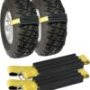 THE WHITE SHOP Set of 2 pcs,Tire Traction Device for Trucks & Large SUVs, Stop Skid Emergency Tire Straps to Get Unstuck from Snow, Mud, & Sand -Snow Traction Mat or Tire Chain Alternative