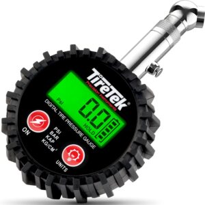 TIRETEK Digital Tire Pressure Gauge 0-200 PSI - Tire Gauge for Car, SUV, Truck & Motorcycle - Heavy-Duty Air Pressure Gauge ANSI Certified