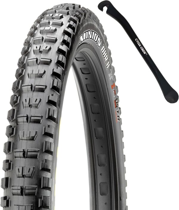 Maxxis Minion DHF & DHR II 26, 27.5' & 29' Mountain Bike Tire Bundle with Cycle Crew Tire Lever