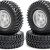 Car Tires with Wheel Rims Replacement for 1/10 Traxxas TRX-4 Axial SCX10 90046 90047 CC10 RC Car