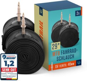 Alphatrail Mountain Bike Inner Tube Rick 29 Inches SV Presta Valve 2 Sets with Mobility Guarantee I Compatible Bicycle Tyres Compatible Continental, Conti, Schwalbe, Maxxis, Michelin & Vittoria