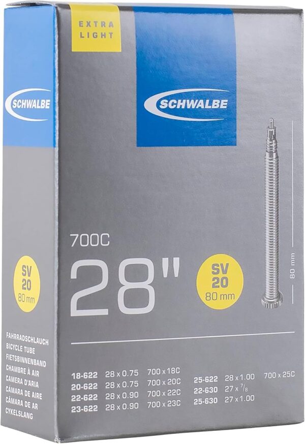 Schwalbe Cicli Bonin Men's Camere Presta Tube, Black, One Size/80 mm