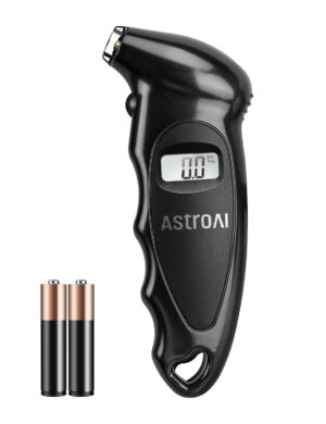 AstroAI Digital Tire Pressure Gauge 150 PSI 4 Settings for Car Truck Bicycle with Backlit LCD and Non-Slip Grip Tyre Pressure Checker (Black)