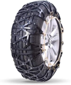 BGSFF Snow Chains Tire Chains Tire Traction Chain Universal Wheel Chains, Easy To Mount Anti Skid For Tyres Portable Emergency Traction,Black-195/60 R15