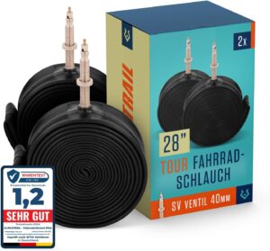 Alphatrail Bicycle Inner Tube Rick 28 Inches SV Presta Valve 2 Sets with Mobility Guarantee I Bicycle Tyres Compatible Continental, Conti, Schwalbe, Maxxis, Michelin & Kenda