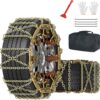 SUNYRISY 8 x Snow Chains, Universal Car Emergency Traction, Adjustable Metal Tyre Chains, High Grip, Heavy Duty Emergency Pull Chains for Most Cars/SUVs/Trucks (Tyre Width 215-285 mm)