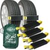 TRACGRABBER Tire Traction Device for Cars & Small SUVs, Set of 4 - Made in the USA, Anti Skid Emergency Tire Straps to Get Unstuck from Snow, Mud, & Sand - Snow Traction Mat or Tire Chain Alternative