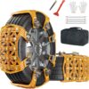 SUNYRISY 8 x Snow Chains, Universal Car Emergency Traction, Adjustable TPU Tyre Chains, High Grip, Heavy Duty Emergency Pull Chains for Most Cars/SUVs/Trucks (Tyre Width 215-285 mm)