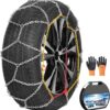 Arbnic 2 Packs Tire Chains Car Anti Slip Snow Chains for SUV/Truck/Car in Snow, Sand, Mud and Ice (KN130)