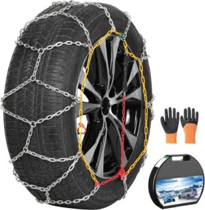 Arbnic 2 Packs Tire Chains Car Anti Slip Snow Chains for SUV/Truck/Car in Snow, Sand, Mud and Ice (KN130)