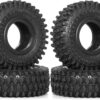 Chanjorlin 1.0 Tires OD 51mm 1/24 RC Crawler Wheels Tires 1/18 All Terrain Super Soft Rubber Mud Tyres with Foam Insert for 1:24 1:18 Rock Crawler Car Axial SCX24 FMS AX24 FCX18 FCX24 TRX4M 4PCS