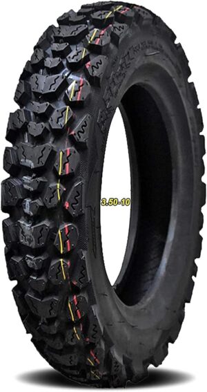 Scooter Tire Tubeless Offroad Street Tyre All Terrain Tyre Scooter Tire for Motorcycle Moped & Electric Scooter Front aor Rear Scooter tires (Black Size: 3.50)