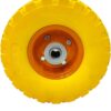 Wheelbarrow Trolly tyre Foam Bearing | Puncture-Proof Solid Rubber, 4.1/3.5-4", 16 mm Axle, Spare Wheel, Yellow