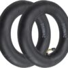 TREFAN 10 x 2.5 Inner Tube, 10 x 2.75 Inner Tube, 45 Degree Angle, 10 Inch Thickened Tube, Scooter Tyre, Yellow Striped Inner Tube (Pack of 2)