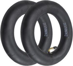 TREFAN 10 x 2.5 Inner Tube, 10 x 2.75 Inner Tube, 45 Degree Angle, 10 Inch Thickened Tube, Scooter Tyre, Yellow Striped Inner Tube (Pack of 2)