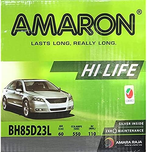 Amaron 85D23L 60Ah Maintenance Free Car Battery, By Amr