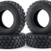 4PCS Rubber Front Wheels All-Terrain Tyres Wheel Tires Thicken Widen 30mm 1/14 Fit For Tamiya Tractor Truck RC Car