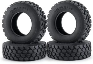 4PCS Rubber Front Wheels All-Terrain Tyres Wheel Tires Thicken Widen 30mm 1/14 Fit For Tamiya Tractor Truck RC Car