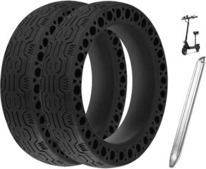 Hito Honeycomb Rubber Solid Tire with Stainless Steel Tire Levers for Xiaomi M365 Electric Scooter, 8.5in - 2 Pieces