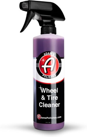 Adam’s Wheel & Tire Cleaner 16 fl. oz - Professional All in One Tire & Wheel Cleaner Use W/Wheel Brush & Tire Brush | Car Wash Wheel Cleaning Spray for Car Detailing | Safe On Most Rim Finishes