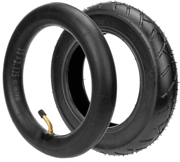 HIAORS 10 x 2.125 10" Tyre Tire + Tube with Angled Stem for Smart Self Balancing 2-wheel Scooter Folding Electric Bicycle