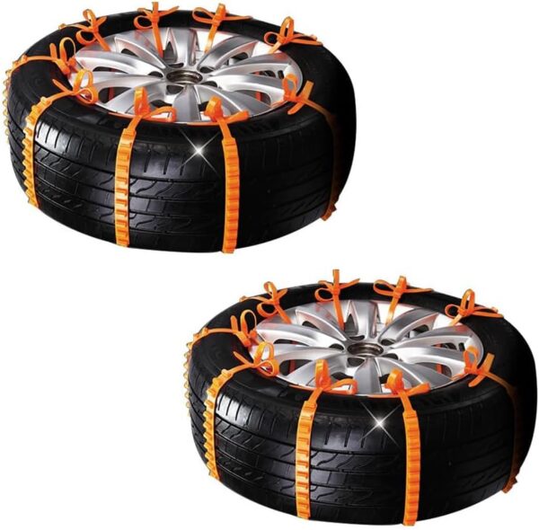 VOLBOZ 10Pcs Universal Snow Chains Anti Slip Tire Chains for Car Adjustable Anti-Skid Chains Car Tire Universal Tire Snow Chain Emergency Survival Traction for Most Car Truck SUV