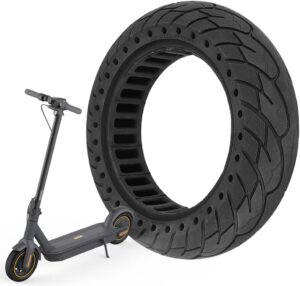 VOLOHAS Flycoo 60/70-6.5 Solid Rubber Tyres 10 x 2.5 Solid Tyres for Segway Ninebot Max G30 / G30E / G30LP Electric Scooter Front or Rear Honeycomb Tyres Non-Slip Puncture Proof (1 Piece)