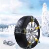 Snow Chains for Cars 10Pcs Winter Anti-Skid Tyres Chains Portable Alloy Steel Universal for Car Wheel Width 165-195mm(6.5-7.68Inches)