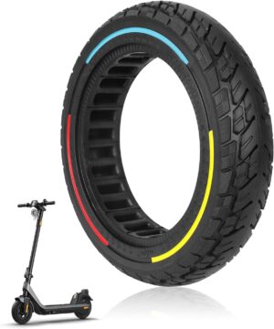 HPGAAVD 10 x 2.125 E Scooter Solid Tyres, 10 Inch Solid Rubber Tyres E Scooter for Ninebot F20 F25 F30 F40, 250 x 54 Non-Slip and Anti-Puncture Replacement Tyres for E Scooter Tyres Front/Rear