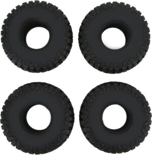 RC Crawler Tires, 4Pcs/Set, 1.9 Inch Wheel Hub, RC All Terrain Rubber Tires Compatible for Traxxas, Black