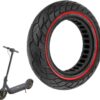 VOLOHAS 60/70-6.5 Solid Rubber Tyres, 10 x 2.5 Solid Tyres for Segway Ninebot Max G30 / G30E / G30LP Electric Scooter Front or Rear Honeycomb Tyres Non-Slip Puncture Proof (Red Stripes, 1 Piece)