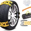 Jeremywell 6 PCS Car Snow Chains for TWO TIRES Emergency Anti Slip for Most Cars/SUV/Trucks, Winter Universal Security Chains Tire Width 165mm-275mm/6.5-10.8'', Amazing Traction Thickening Durable