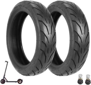 Prodrocam 10 Inch E Scooter Tubeless Tyres for Xiaomi 4 Pro Scooter 60/70-7 Scooter Replacement Tyres Vacuum Tyres Front/Rear Tubeless with Valve (Black-2 Pieces)