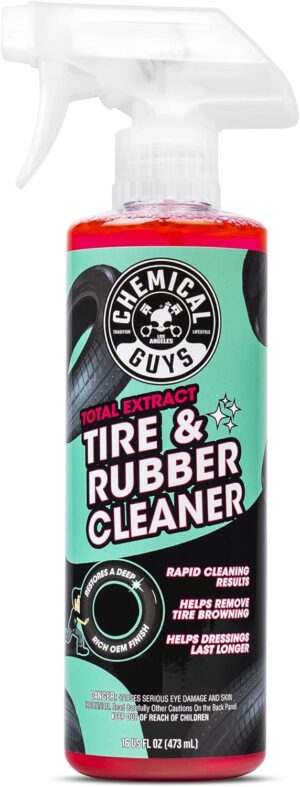 Chemical Guys CLD30216 Total Extract Tire & Rubber Cleaner, Safe for Cars, Trucks, SUVs, Motorcycles, RVs & More, 16 fl oz