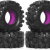 WLYEJEA 4PCS 1.0" Silicone Liner Crawler Tires,57mm OD RC Crawler Tires 1/24 All Terrain Mud Tires Set Fit for 1/18 TRX4M 1/24 RC Crawler Axial SCX24 FMS FCX24