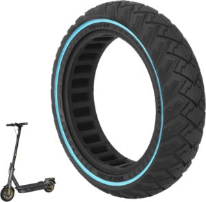 VOLOHAS 60/65-6.9 Replacement Wheels Solid Rubber Tyres 10 Inch Solid Tyres for Ninebot Max G2 G2D G2E G65 Electric Scooter Front/Rear Replacement Tyres Solid Tyres Non-Slip Puncture Proof (Blue, Pack