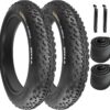 20" E-Bike Fat Tires 20 x 4.0 Folding Bead Tire for Electric Bikes or with AV32mm Tubes Compatible with Wide Mountain Snow Bike Tire