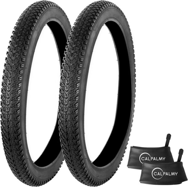 CALPALMY 18" / 20" / 26" Universal Bike Tire and Tube Set (2+2), Width Fit 1.75-Inch to 2.25-Inch to 4.0-Inch, Fit for Mountain/Off Road Bike/Fat Tire Bike and Most Bicycle Tire and Tubes