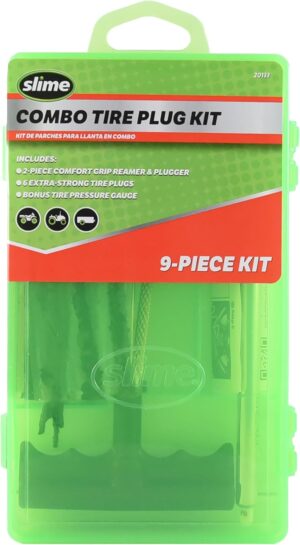 Slime 20133 Tire Repair Tackle Kit, Large, Contains Strings, Tools and Pencil Gauge, 9 Pieces