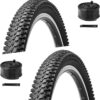 2-Pack 26 inch Bike Tires - Bicycle Tires 26"x 1.95" Folding Replacement Tire for Mountain Bike, 2 Pcs 26" Schrader Valve Bike Tubes, 4 Tire Levers and 2 Rim Strips