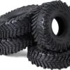 Chanjorlin 1.9 inch RC Crawler Tires OD 120mm All Terrain Soft Rubber Mud Tyres with Foam for 1/10 Rock Crawler Car Traxxas TRX4 Axial SCX10 III RC4WD D90 TF2 Gen8 RR10 1.9" Beadlock Wheels 4PCS