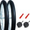 Mountain Bike Tire Replacement Kits 2Pack, 20/26 Bike Tire + 2 Bike Tubes (with Puncture Sealant) + 2 Tire Levers, Bike Tires with Tread Puncture Protection for On or Off-Road Use