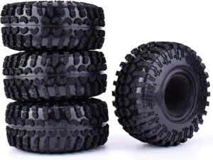 WONFAST 4PCS RC Crawler 130mm Rubber Tires 2.2 inch Terrain Truck Wheels Tyres Foam Inserts for 1:10 RC Rock Crawler Car for Axial SCX10 TRX4 TRX-6 RR10 Wraith D90 Parts